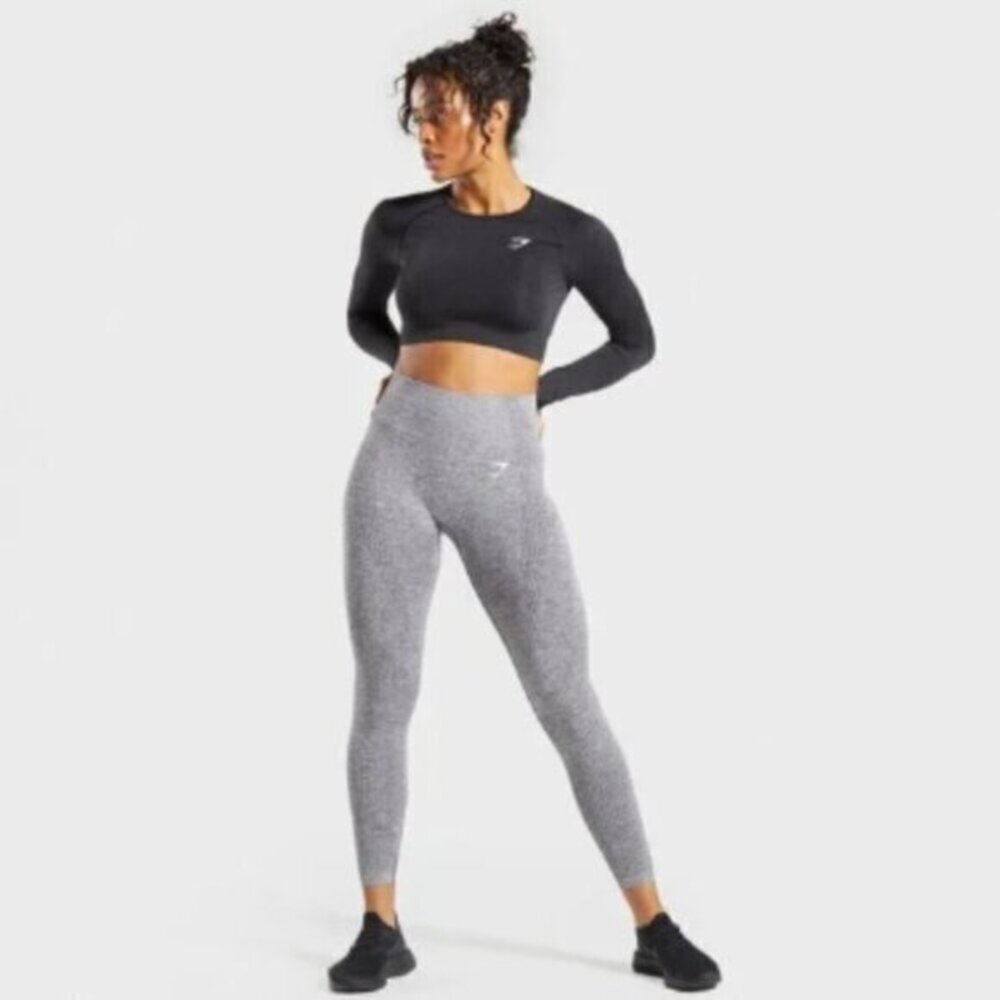 Gymshark Vital Seamless Leggings in Smokey Grey Marl Size Medium